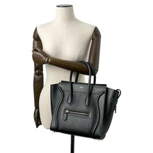 将图像加载到图库查看器中，CELINE Luggage shopper Black189793 Leather Size micro
