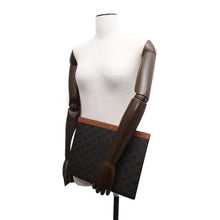 Load image into Gallery viewer, CELINE Triomphe Clutch Bag Brown PVC Leather
