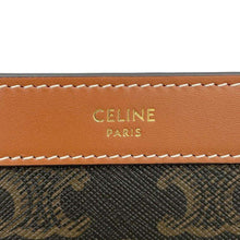 将图像加载到图库查看器中，CELINE Triomphe Clutch Bag Brown PVC Leather
