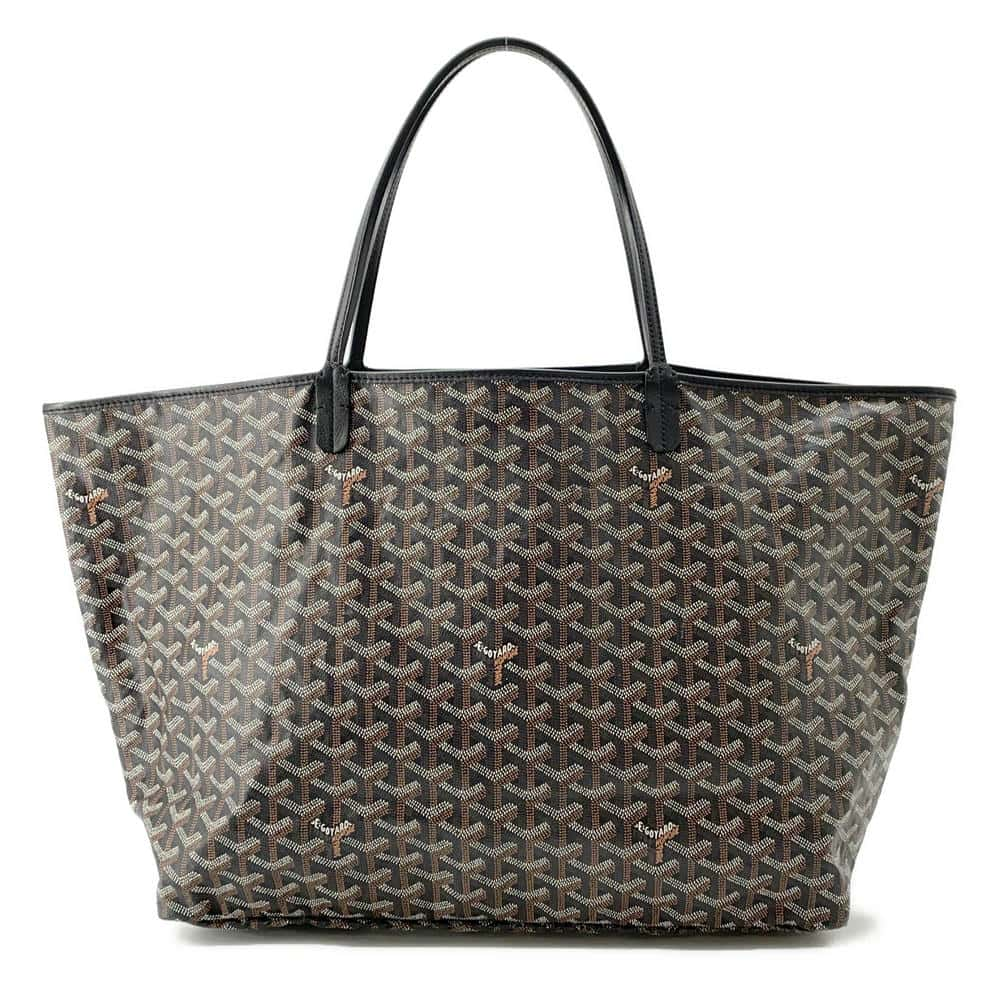 GOYARD Saint Louis Black PVC Coated Canvas Leather Size GM