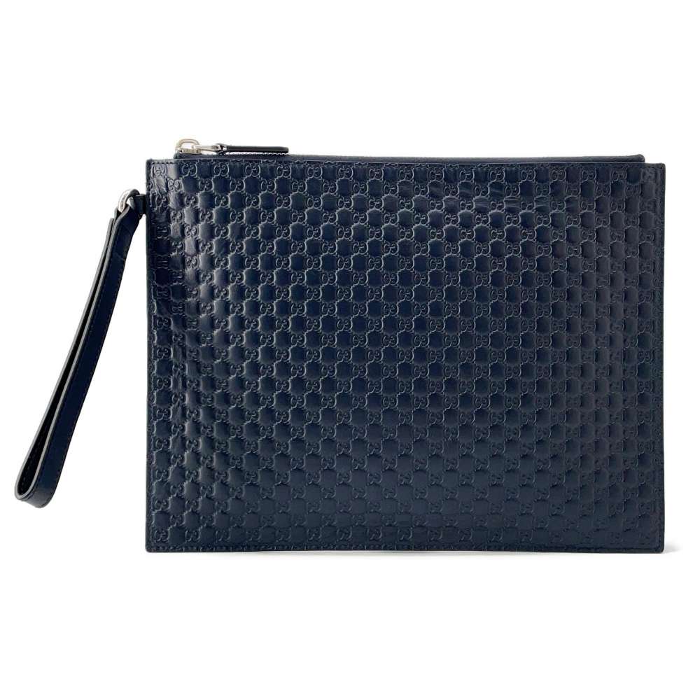 GUCCI MicroGuccissima Clutch Bag Navy544477 Leather