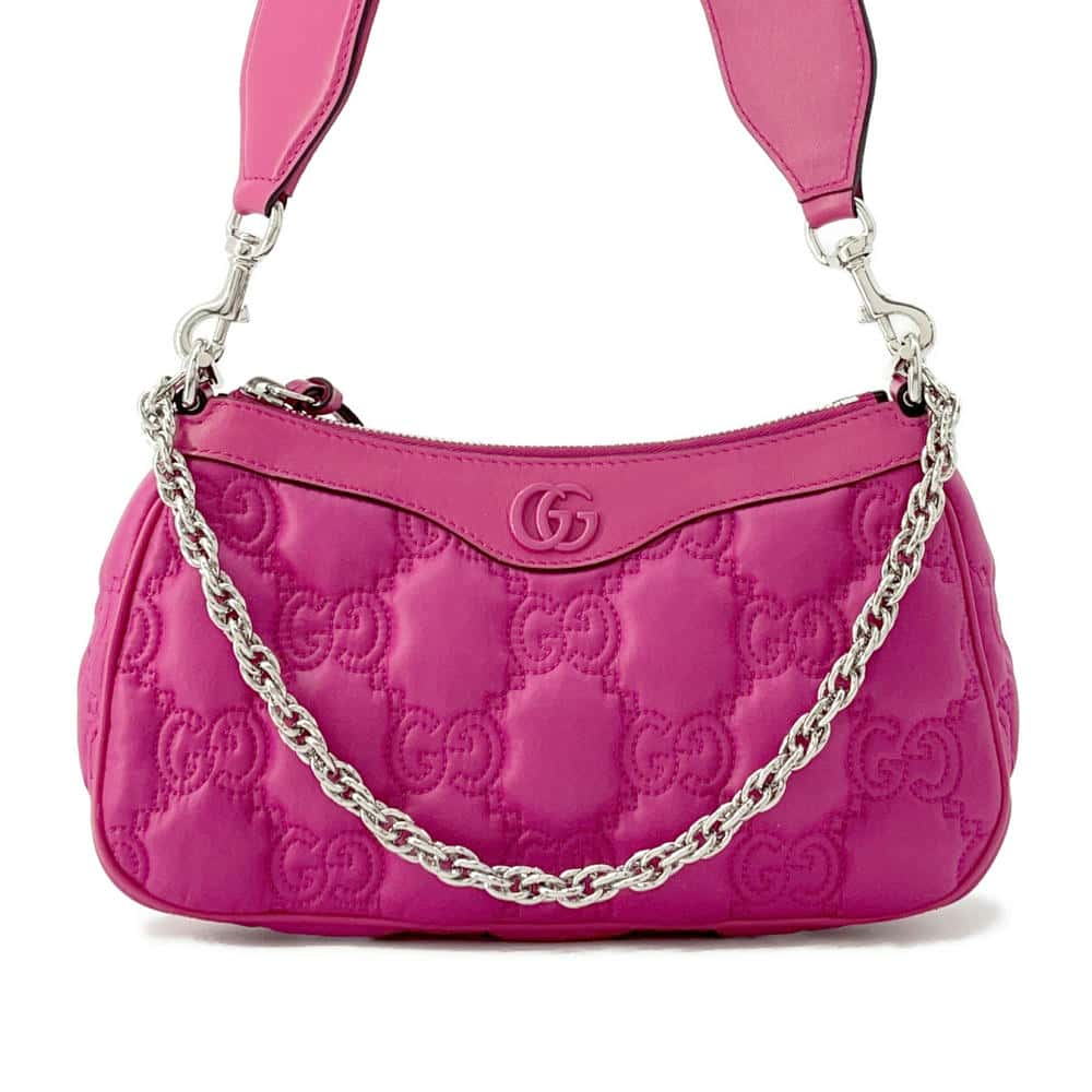 GUCCI GGMatelasse Handbag Pink735049 Nylon