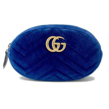 将图像加载到图库查看器中，GUCCI GG Marmont Crossbody Bag Blue476434 Velour
