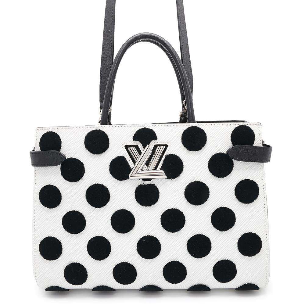 LOUIS VUITTON LV × YK Twist Tote Black/WhiteM51760 Epi Leather Infinity Dot