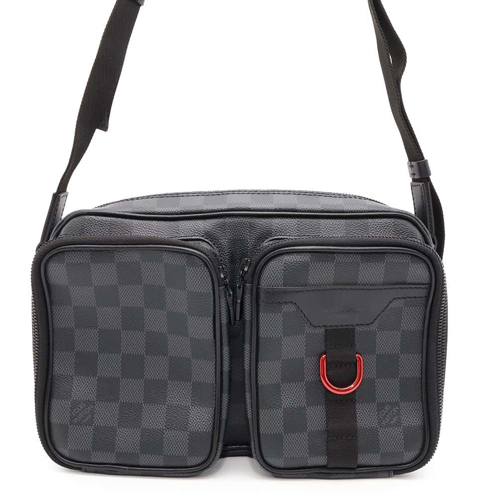 LOUIS VUITTON Utility messenger RedN40280 Damier Graphite