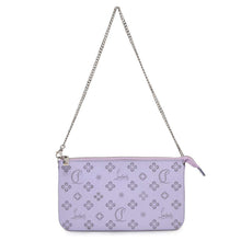 Load image into Gallery viewer, Christian Louboutin Rubira Zip-up ChainClutch Bag Purple3225038 Leather
