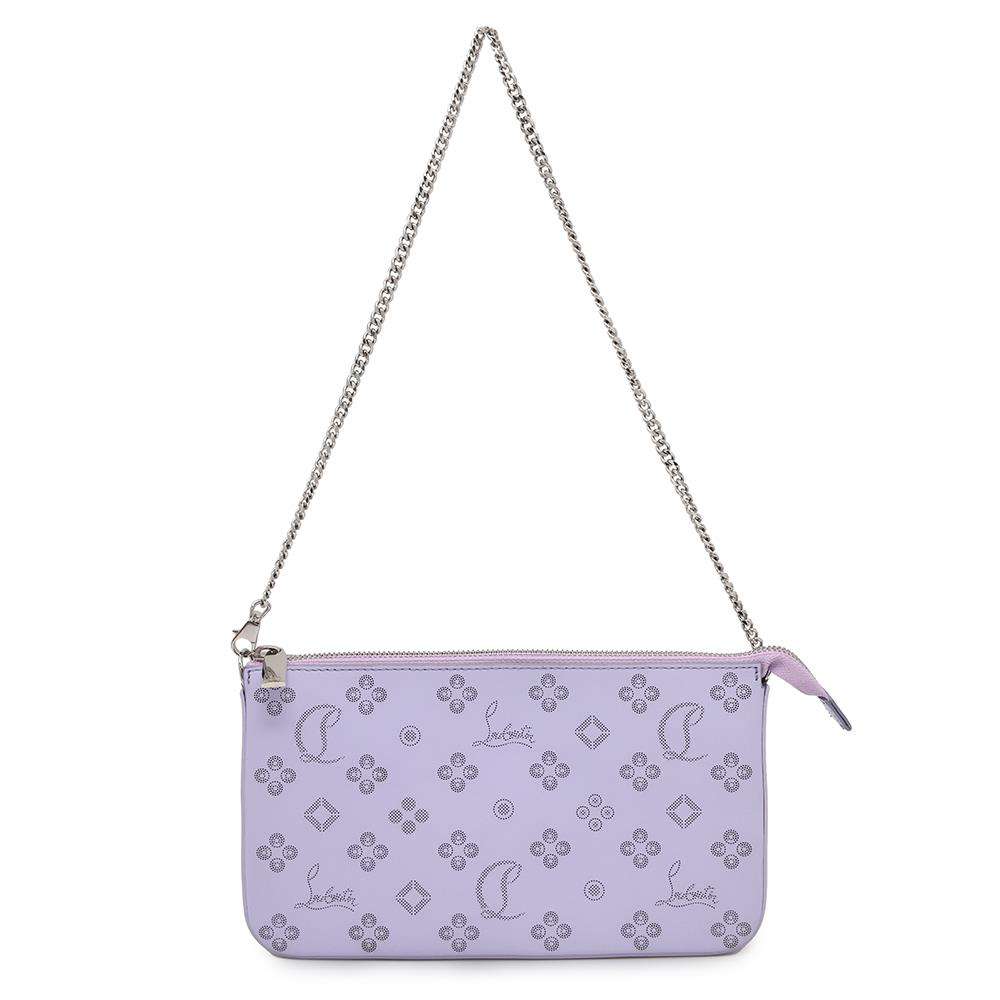 Christian Louboutin Rubira Zip-up ChainClutch Bag Purple3225038 Leather