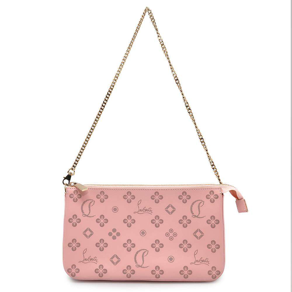 Christian Louboutin Rubira Zip-up ChainClutch Bag Pink3225038 Leather