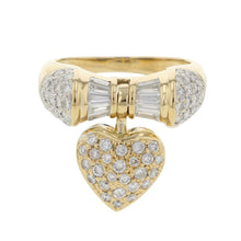 Load image into Gallery viewer, Ponte Vecchio diamond heart ring Size Approximately No. 12 K18YG K18WG
