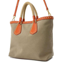 将图像加载到图库查看器中，PRADA Logo 2way Tote Bag Beige/OrangeBN1448 Canvas
