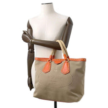 将图像加载到图库查看器中，PRADA Logo 2way Tote Bag Beige/OrangeBN1448 Canvas
