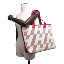 Load image into Gallery viewer, HERMES HEn Biais Tote Bag Framboise Swift Leather Toile H Size GM
