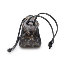 将图像加载到图库查看器中，GOYARD Bulls Drawstring BagCoin purse Black PVC Coated Canvas/Leather
