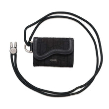 将图像加载到图库查看器中，Dior Oblique Shoulder Wallet Black Canvas
