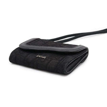 将图像加载到图库查看器中，Dior Oblique Shoulder Wallet Black Canvas
