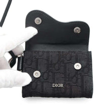 将图像加载到图库查看器中，Dior Oblique Shoulder Wallet Black Canvas
