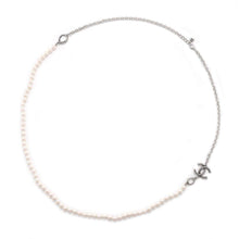 将图像加载到图库查看器中，CHANEL Faux Pearl Teardrop Long Necklace Antique SilverABD851 Metal
