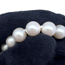 将图像加载到图库查看器中，CHANEL Faux Pearl Teardrop Long Necklace Antique SilverABD851 Metal
