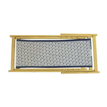 Load image into Gallery viewer, BURBERRY TBMonogram Folding Deck Chair Natural/Navy Wood Cotton
