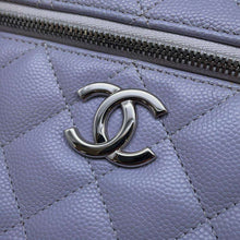 将图像加载到图库查看器中，CHANEL Matelasse 2WAY Vanity Shoulder Bag PurpleAS2362 Caviar Leather
