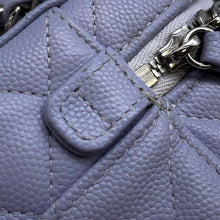 将图像加载到图库查看器中，CHANEL Matelasse 2WAY Vanity Shoulder Bag PurpleAS2362 Caviar Leather
