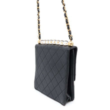 Load image into Gallery viewer, CHANEL Matelasse Imitation Pearl ChainShoulder Bag BlackAS0584 Goatskin Leather
