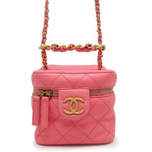 将图像加载到图库查看器中，CHANEL Matelasse 2WAY ChainShoulder Vanity Bag PinkAS3228 Calf Leather
