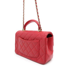 Load image into Gallery viewer, CHANEL Matelasse Top Handle ChainShoulder Bag RedAS2431 Lambskin
