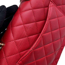 Load image into Gallery viewer, CHANEL Matelasse Top Handle ChainShoulder Bag RedAS2431 Lambskin
