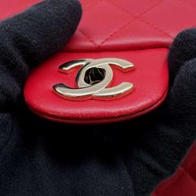 Load image into Gallery viewer, CHANEL Matelasse Top Handle ChainShoulder Bag RedAS2431 Lambskin
