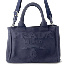 将图像加载到图库查看器中，PRADA Canapa 2WAY Tote Bag Navy1BG439 Canvas
