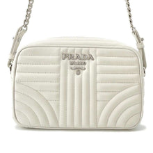 将图像加载到图库查看器中，PRADA Diagram ChainShoulder Bag White1BH083 Leather
