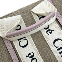 将图像加载到图库查看器中，Chloe Woody 2WAY Shoulder Bag Beige/PinkCHC22AP237 Canvas Leather Size Mini
