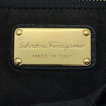 将图像加载到图库查看器中，Ferragamo Gancini 2WAY Handbag Black Leather
