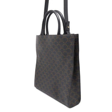 Load image into Gallery viewer, CELINE Triomphe Vertical Cabas Tote Bag Black/Brown194432CIM PVC Leather
