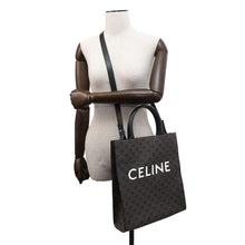 Load image into Gallery viewer, CELINE Triomphe Vertical Cabas Tote Bag Black/Brown194432CIM PVC Leather
