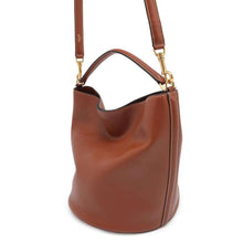 将图像加载到图库查看器中，CELINE Teen 16 Bucket Shoulder Bag Brown197573CR4.04LU Leather
