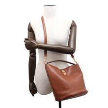 将图像加载到图库查看器中，CELINE Teen 16 Bucket Shoulder Bag Brown197573CR4.04LU Leather
