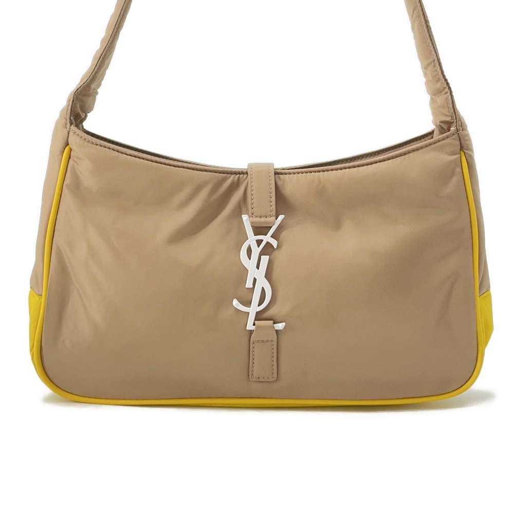 SAINT LAURENT PARIS Le 5 a 7 Shoulder Bag Beige/Yellow733306 Nylon