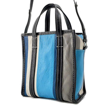 Load image into Gallery viewer, BALENCIAGA Bazar Shopper Blue/Black452458 Leather Size XS
