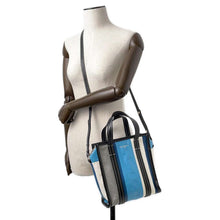 Load image into Gallery viewer, BALENCIAGA Bazar Shopper Blue/Black452458 Leather Size XS
