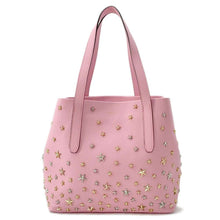 Load image into Gallery viewer, JIMMY CHOO Sophia Star Studded Tote Bag Pink Leather Size S
