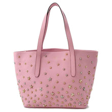 Load image into Gallery viewer, JIMMY CHOO Sophia Star Studded Tote Bag Pink Leather Size S
