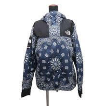 将图像加载到图库查看器中，THE NORTH FACE The North Face x Supreme Bandana Mountain Parka Size M/M Blue/Black Polyester
