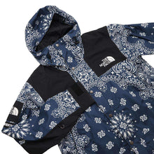 将图像加载到图库查看器中，THE NORTH FACE The North Face x Supreme Bandana Mountain Parka Size M/M Blue/Black Polyester
