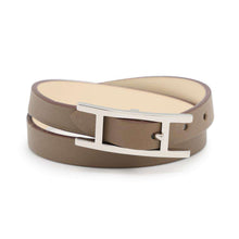 将图像加载到图库查看器中，HERMES Double Tour API 2 Bracelet Size T2 Etoupe/Nata Swift Leather
