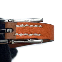 将图像加载到图库查看器中，HERMES Double Tour API 2 Bracelet Size T5 Orange/Gold Swift Leather
