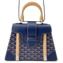 将图像加载到图库查看器中，GOYARD Saigon Navy BlueSAIGOBPMLTY12CL12P PVC Leather Wood Size PM
