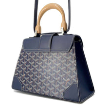 将图像加载到图库查看器中，GOYARD Saigon Navy BlueSAIGOBPMLTY12CL12P PVC Leather Wood Size PM
