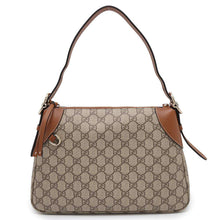 将图像加载到图库查看器中，GUCCI GG Emblem Medium One Shoulder Bag Beige/Brown815216 PVC Leather
